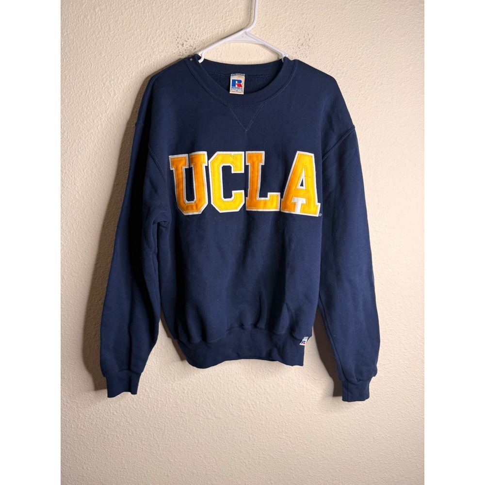 Vintage UCLA Crewneck Sweatshirt Mens Medium Navy Blue Russell Athletic 90s Loop